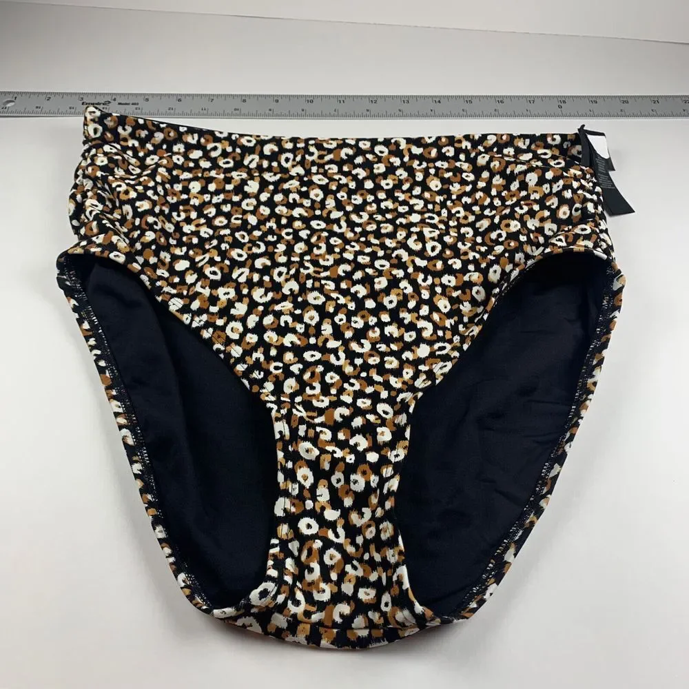Coco Reef Women's‎ Animal Print High Waisted Beach Swimsuit Bikini Bottom Size L